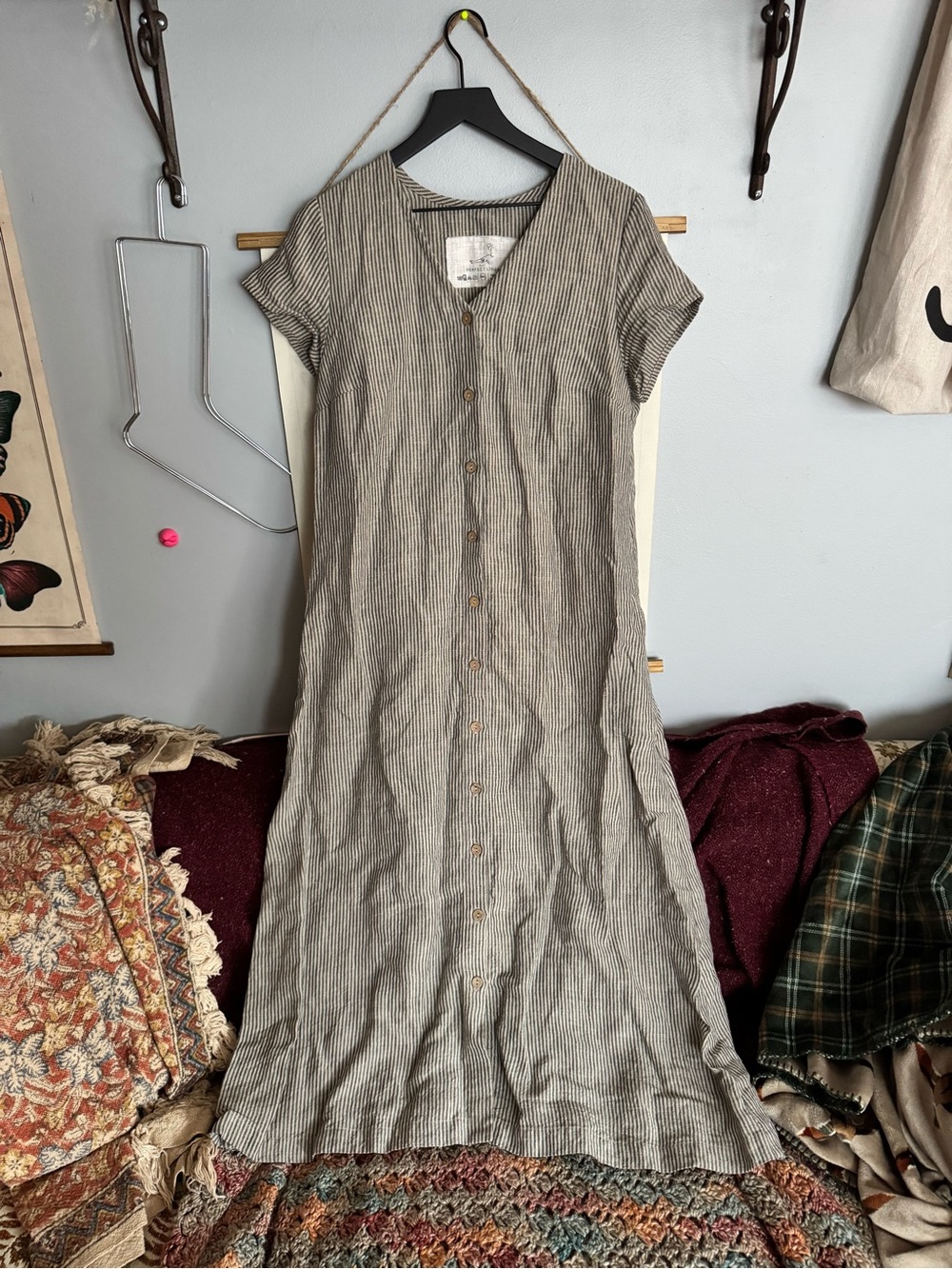 Not Perfect Linen CHORA Maxi Button Down Linen Dress